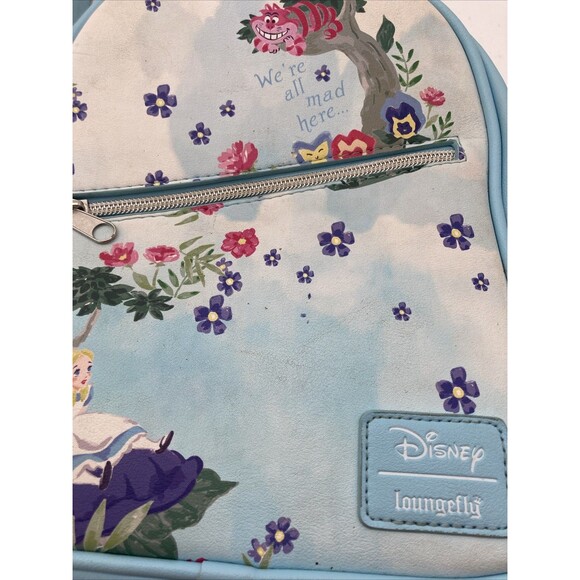 Loungefly Mini Backpack Disney  Alice in Wonderland  light blue flower print main image 4